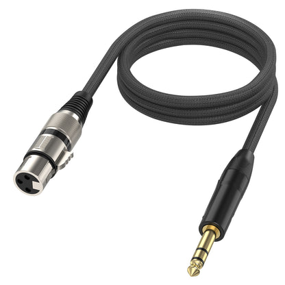 XLR Female to 6.35 TRS Jack Cable,6.5 FT