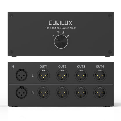 AS-X1 1-In-4-Out Stereo XLR Audio Selector