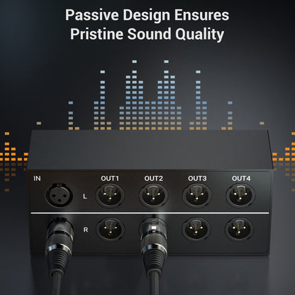 AS-X1 1-In-4-Out Stereo XLR Audio Selector