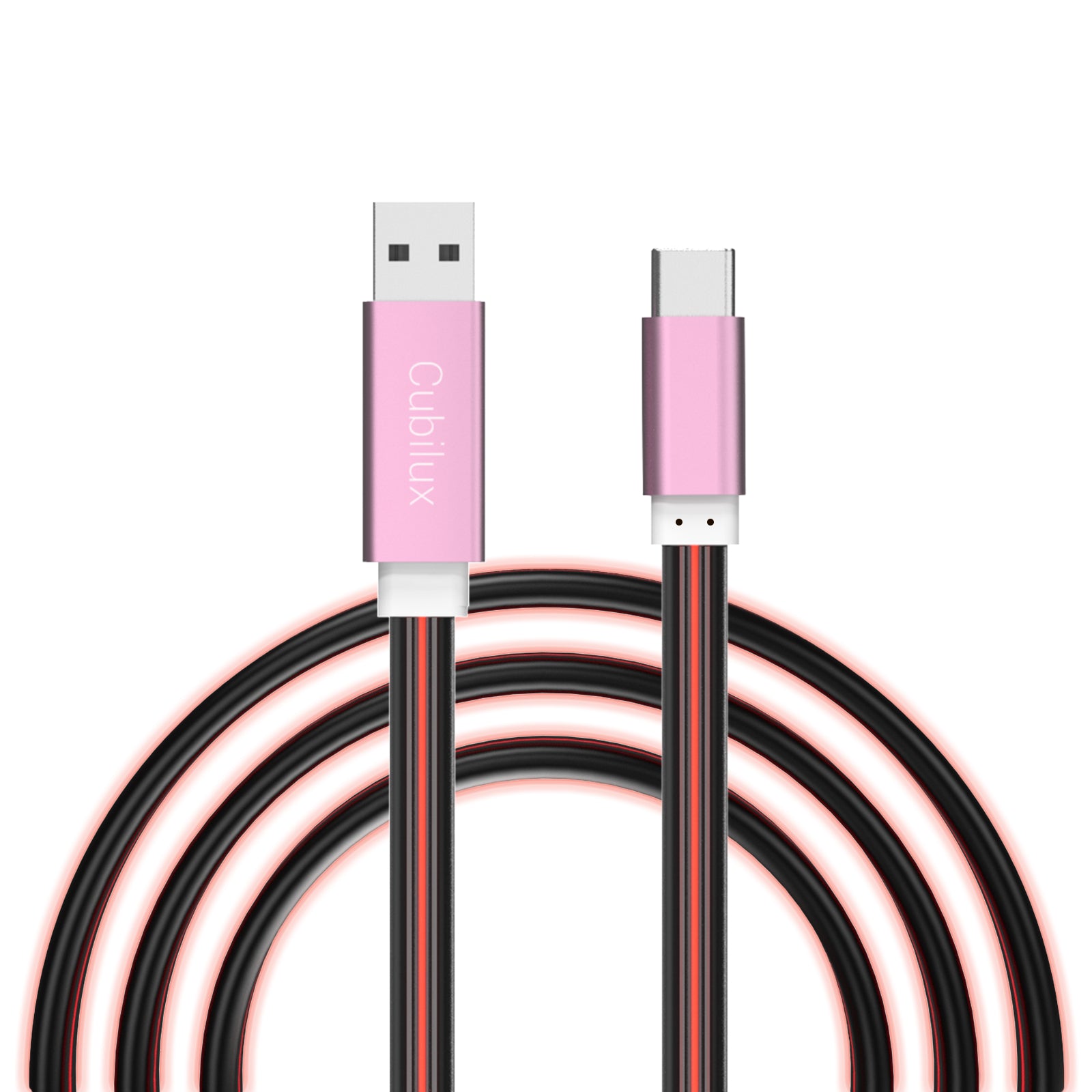 Glowing USB C Car Charge Cable-Red,3FT – Cubilux